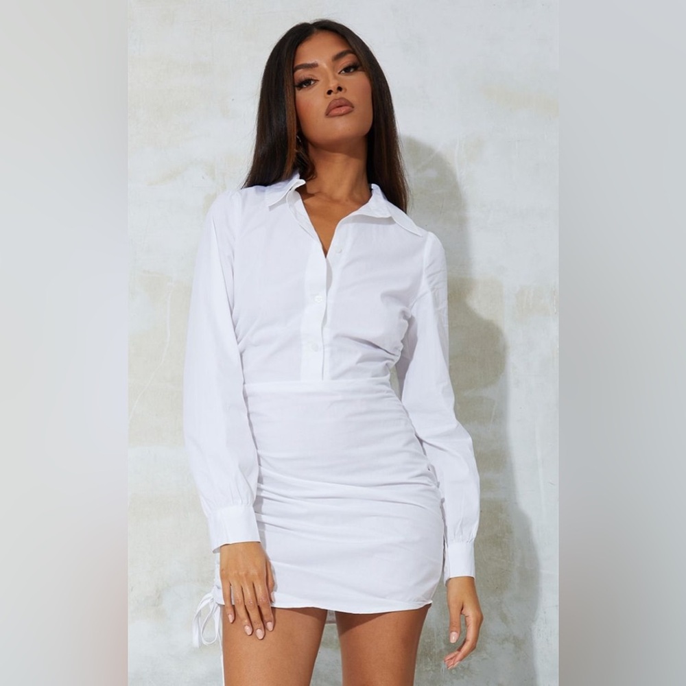 Ruched Side Shirt Dress